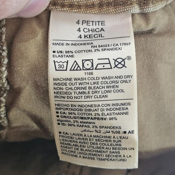 Old Navy Utility Pants Womens 4P Khaki Tan Stretch Cotton Wide Leg Casual - Picture 11 of 13